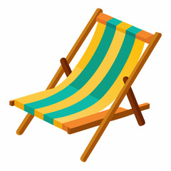 Beach Chair Summer Vector Illustration - Logo Icon, Clipart Design, Line Art, Outline, Silhouette, Black Silhouette