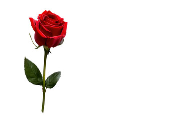 Fototapeta premium a red rose, isolated png transparent background