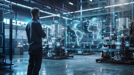 Obraz premium Secure and Intelligent Digital Twin Technology Powering Industry 4 0 Innovation