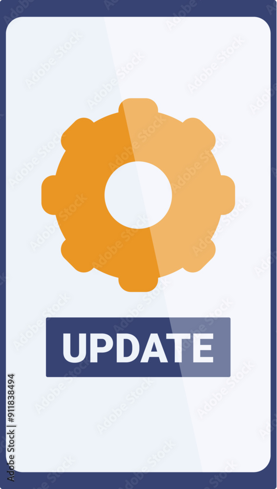 Poster smartphone showing update system software notification