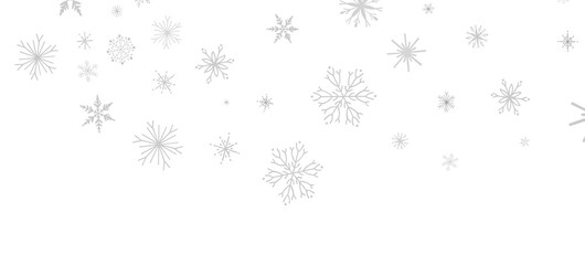 Magical Snowfall: Brilliant 3D Illustration Showcasing Descending Christmas Snowflakes