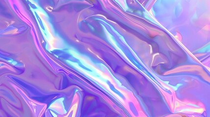Abstract holographic surface with vibrant color waves.