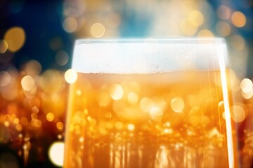 Refreshing cold tasty beer poured into a glass