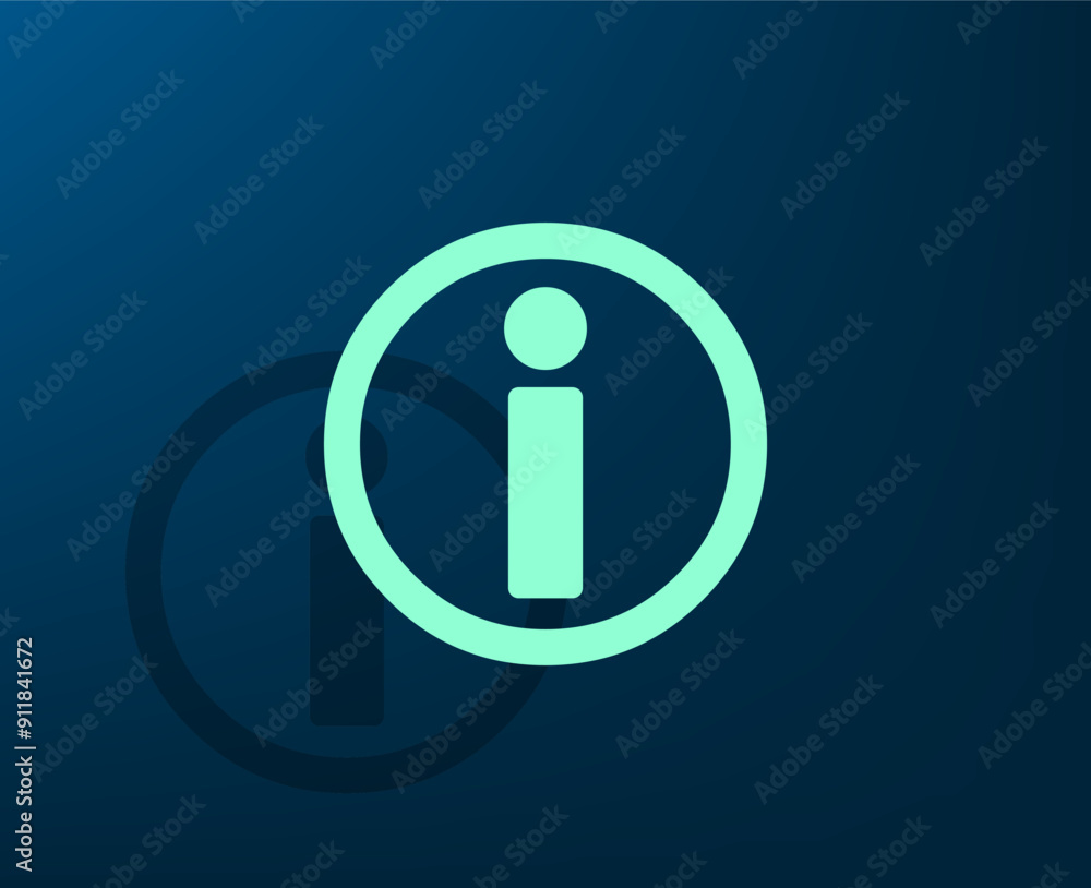 Poster vector dark color icon with shadow on blue background