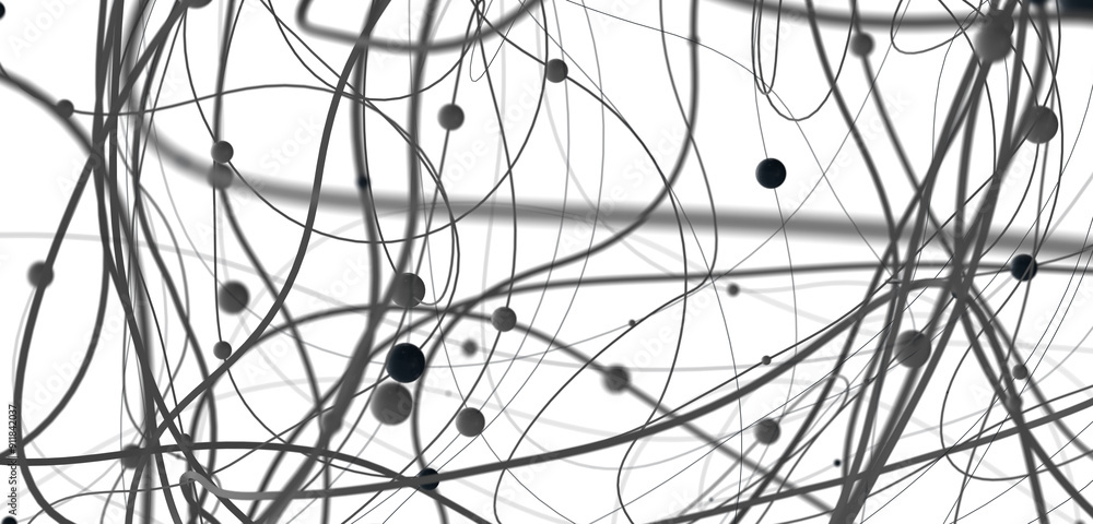 Poster Falling cyber particles. Big data stream. 3d