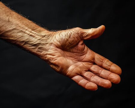 Open Hand With Wrinkles.