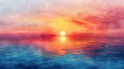 Obraz premium A tropical beach at sunset with palms silhouetted against the sky