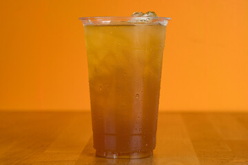 Iced tea in a clear cup