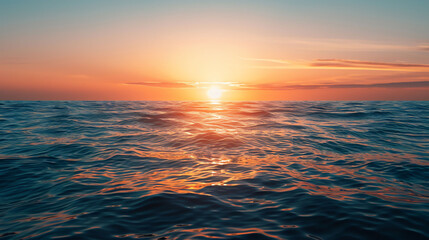 Obraz premium ocean sea with sunset background