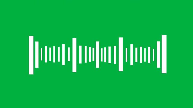 Animated sound wave graphic with green background. Perfect for music, podcast, or audio visualization. 