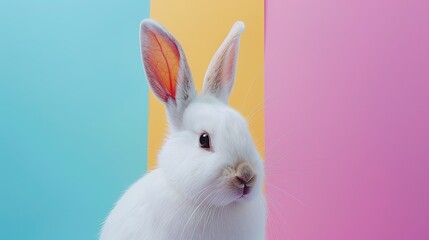 rabbit isolated on colorful background