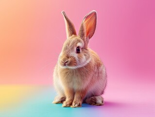 Obraz premium rabbit isolated on colorful background