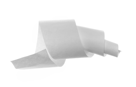 Blank paper ribbon isolated on white background