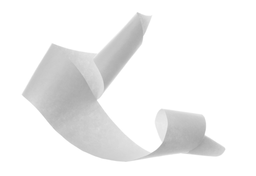 Blank paper ribbon isolated on white background