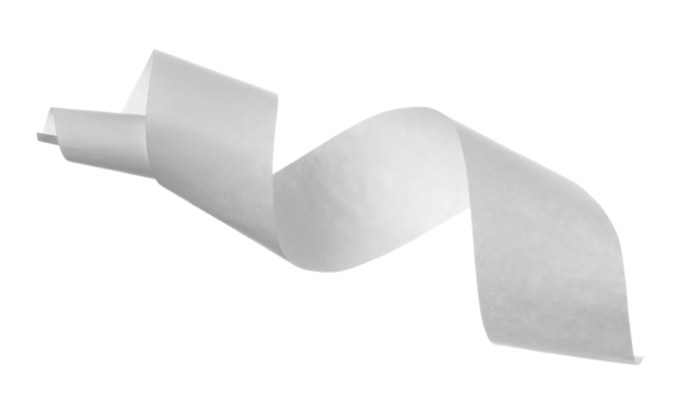 Paper spiral ribbon isolated on white