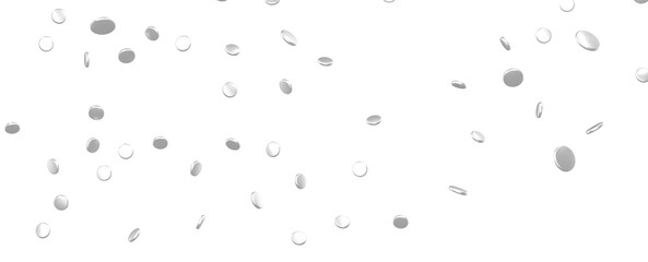 Gilded Celebration: Magnificent 3D Illustration of a Grand silver Confetti Event