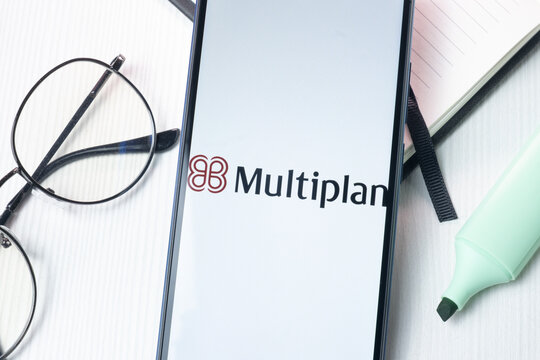 New York, USA - 1 August 2024: Multiplan Empreendimentos Imobiliarios Logo on Phone Screen, Company Icon on Display