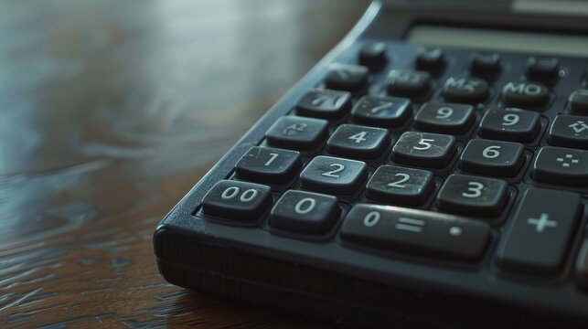Vintage calculator with visible tactile numbered keys. - Powered by Adobe