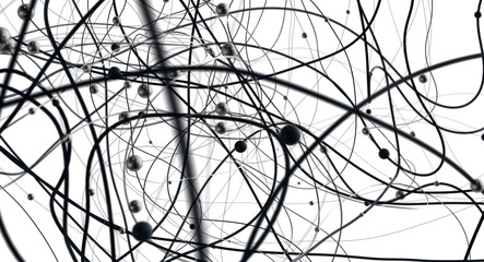 Obraz premium Abstract polygonal space with connecting dots and lines. Dark background. Connection structure. 3d Widescreen