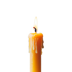 A Lit Wax Candle With No Background