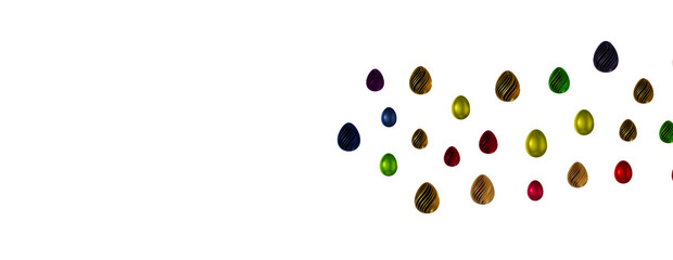 colorful eggs on white background