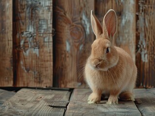 Obraz premium rabbit isolated on wooden background