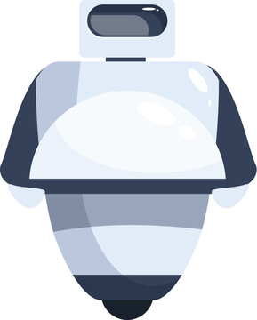 recommend clip art: Cartoon style vector illustration of a white robot standing with arms down