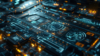 Fototapeta premium Futuristic Data Center with Advanced Technology