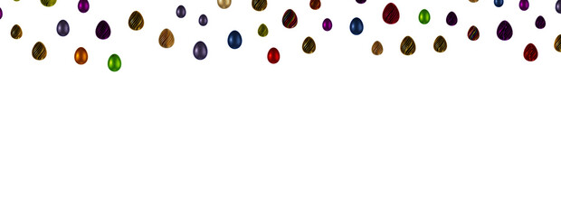 colorful eggs on white background
