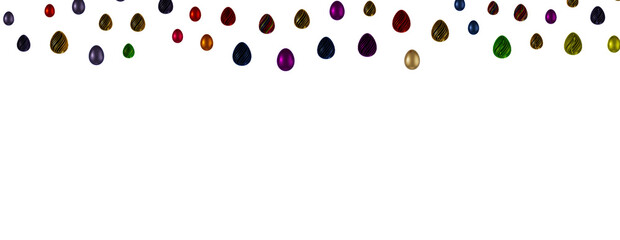 colorful eggs on white background