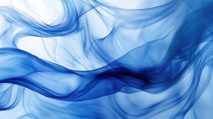 Naklejka premium Abstract art of blue smoke in flowing wave patterns, creating a serene and artistic background.