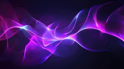 Obraz premium Abstract ultraviolet wave shapes glowing brightly, ideal for banners.