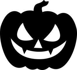 Pumpkin icon. Halloween symbol. Silhouette icon.