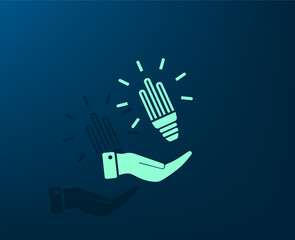 Fototapeta premium Vector dark color icon with shadow on blue background