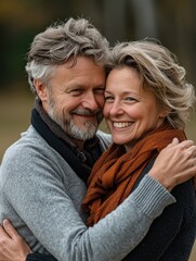 Fototapeta premium A pair of people embracing each other, showing affection and closeness
