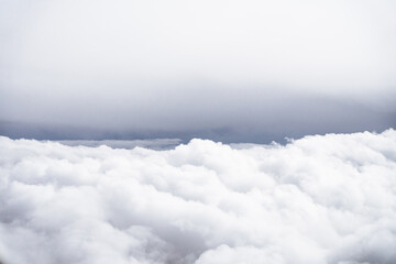 Thick white cloud bank from above