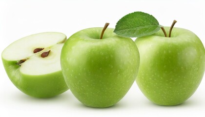 Fresh Green Apple Isolated on White Background, Clipping Path, Full Depth of Field