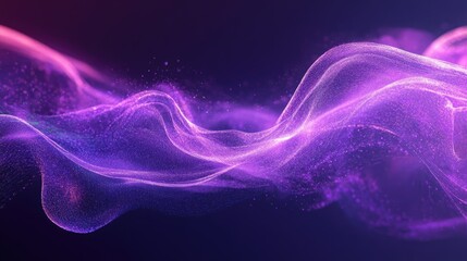 Obraz premium Neon wave in various shades of purple, flowing gracefully for an abstract background. -