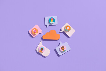 mobile applications bubbles speech social media around cloud