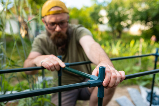 assembling the greenhouse structure