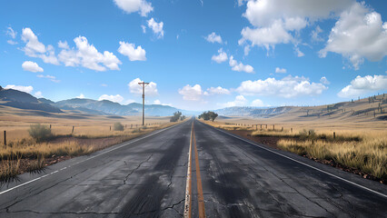 Desert Road Stretching into the Distance