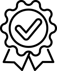 Award ribbon icon. Contract icon. Linear style.