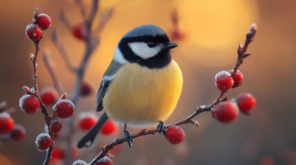 Snap a picture of a bird perched on a tree branch