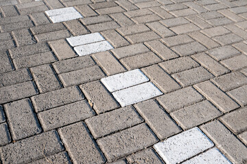 paving stone blocks with white markings