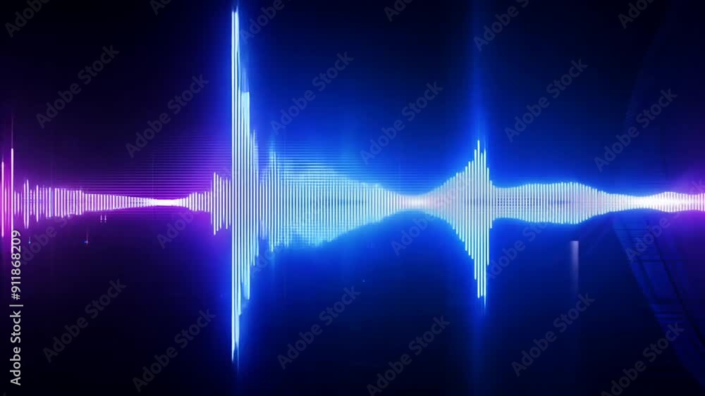 Poster digital spectrum wave audio effect in vibrant colors generative ai