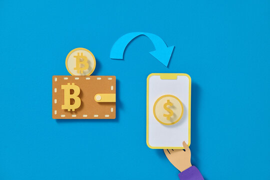 Cryptocurrency Wallet Transferring Bitcoin to Mobile App