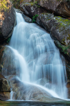 Waterfall in temperate rainforest 