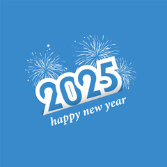 vector happy new year 2025 text for celebration card background