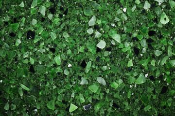 Processed collage of green terrazzo floor surface texture. Background for banner, backdrop