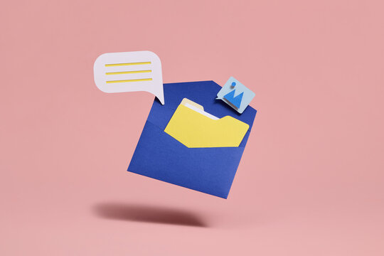 Creative Concept of Digital Communication and File Sharing